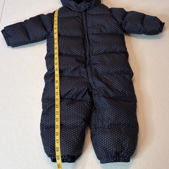 Gap baby Down snowsuit navy blue white polkadots, 18 to 24 months - Picture 6 of 11